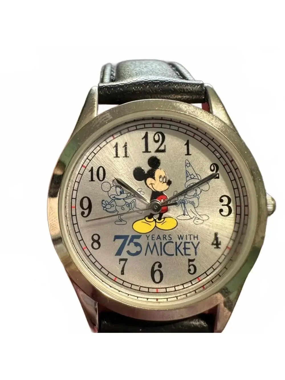 75 Years With Mickey Commemorative Watch with Black Leather Strap
